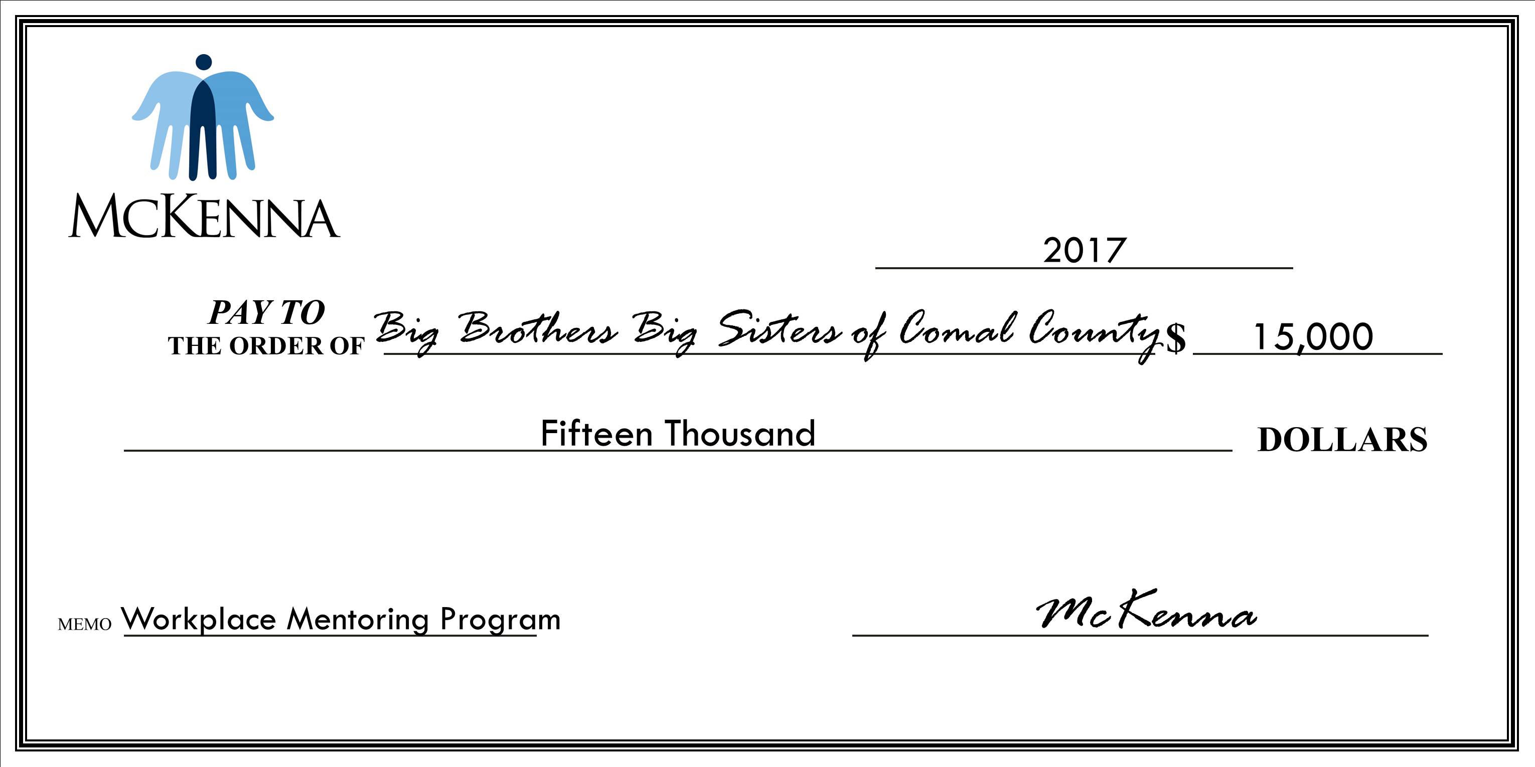 Big Brothers Big Sisters of Comal County - $15,000