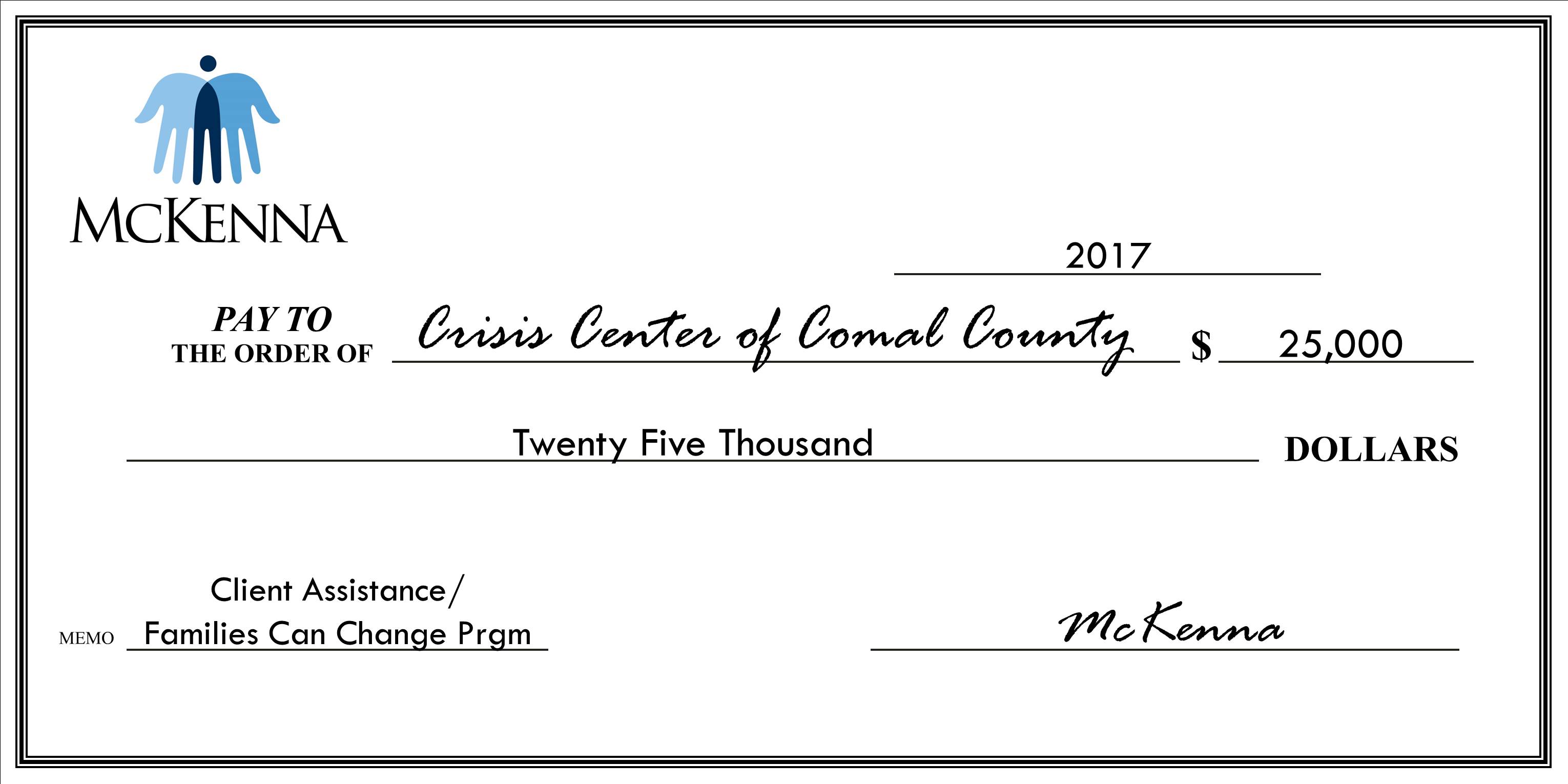 Crisis Center of Comal County - $25,000