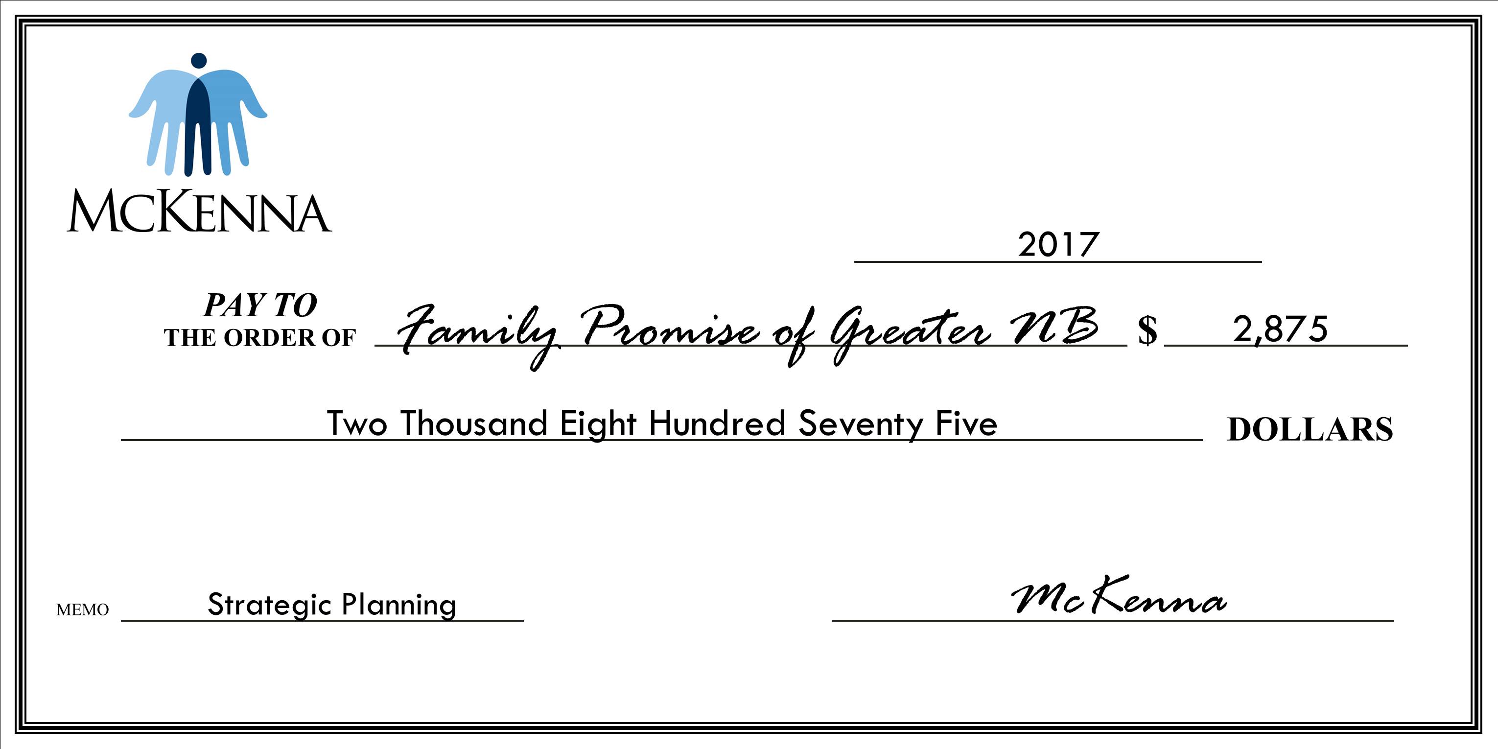 Family Promise of Greater NB - $2,875