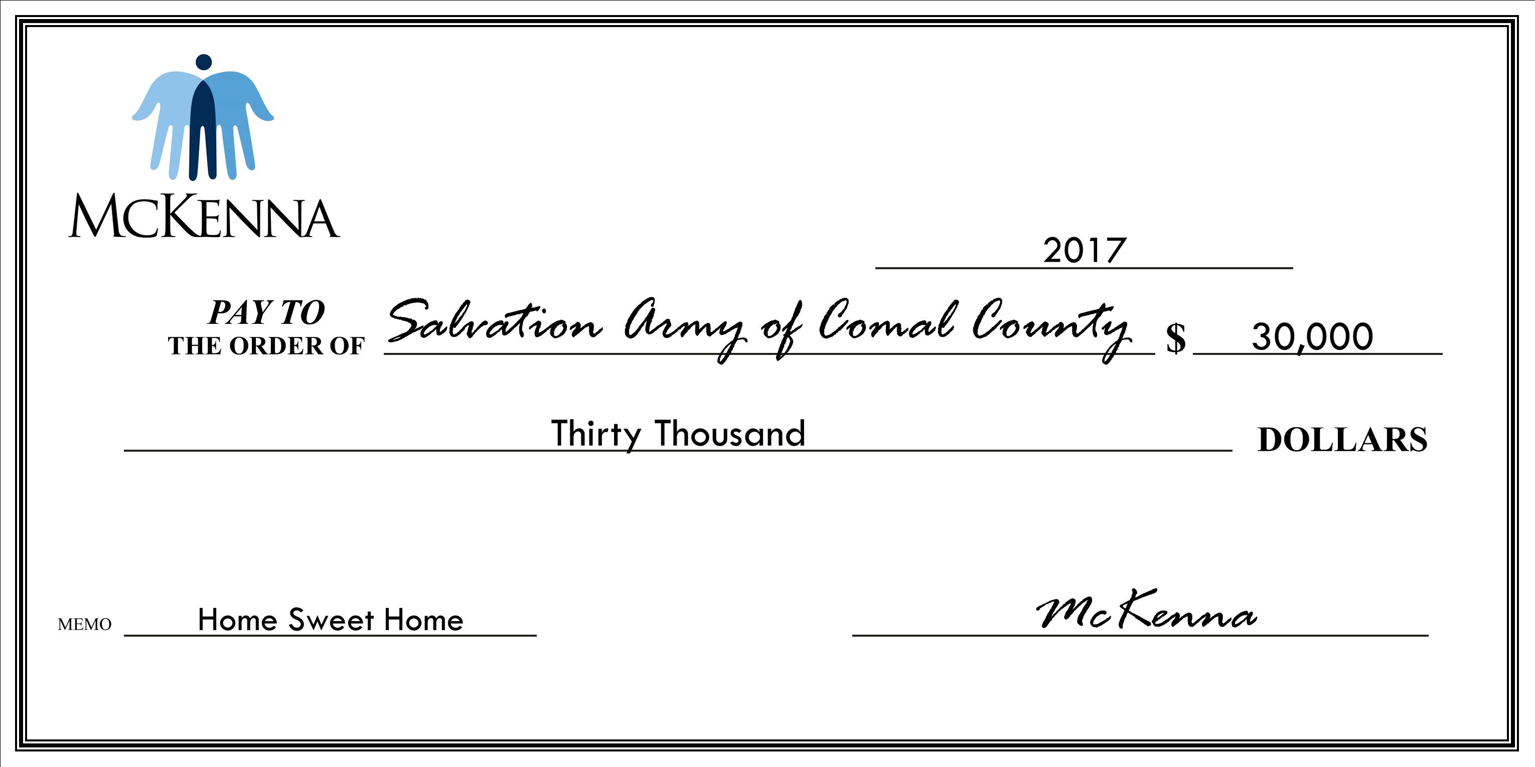 Salvation Army of Comal County - $30,000