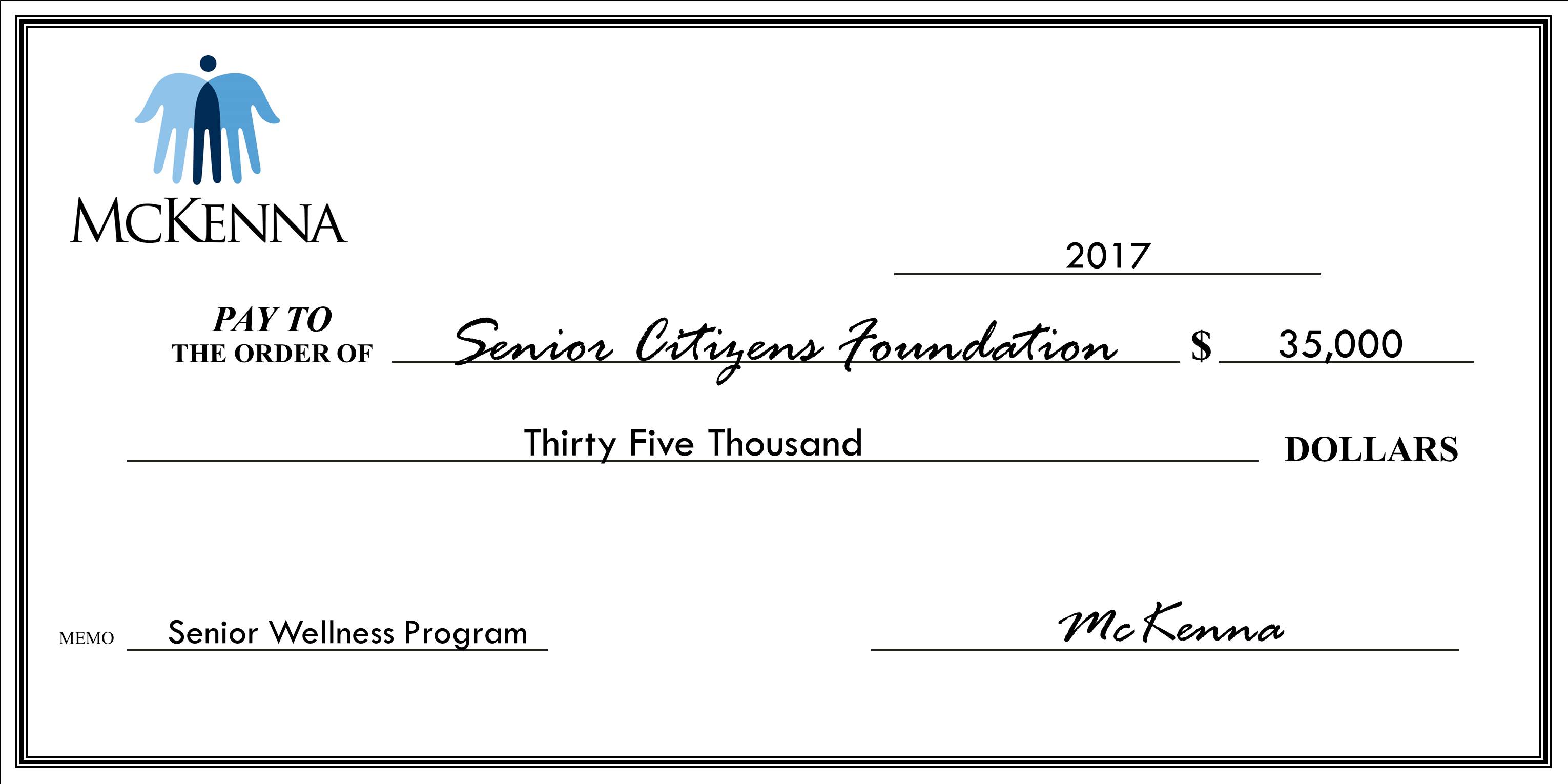 Senior Citizens Foundation - $35,000