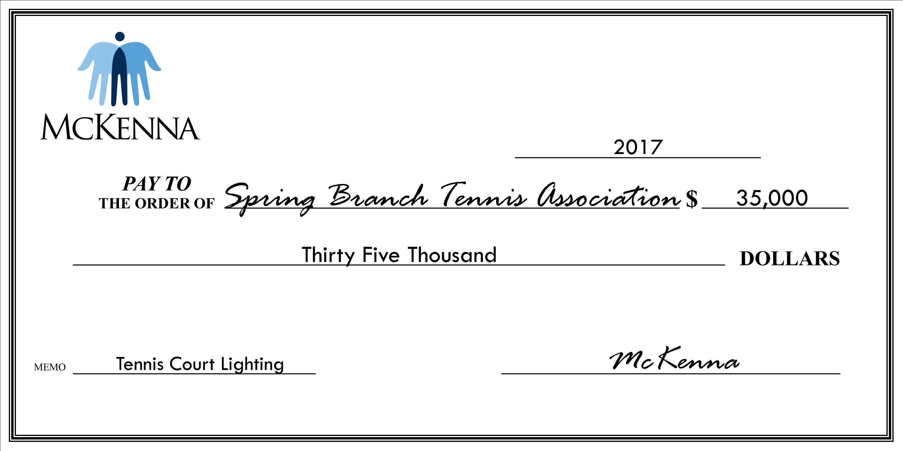 Spring Branch Tennis Association - $35,000